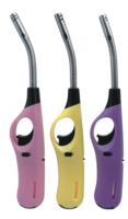 Briquet électronique en plastique OEM, nouveau modèle, personnalisable avec logo, tube flexible, rechargeable au butane, pour camping, barbecue, cuisine, extérieur