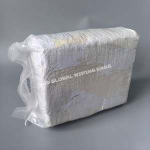 Paños de limpieza de forro polar reciclado 100% algodón, de alta absorción de agua y aceite, blancos. - Product Image 1