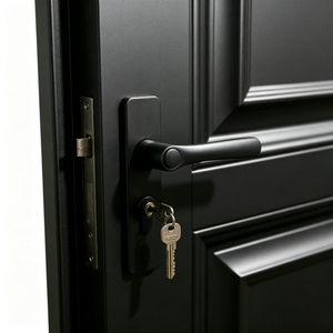 <span class=keywords><strong>Porte</strong></span> d'entrée principale extérieure Zonle en acier noir pour maison et villa - Product Image 5
