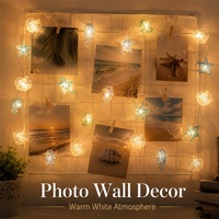 Guirlande lumineuse féerique 2M 20 LED Coquillages Hippocampes Étoiles de mer, Blanc Chaud, Fonctionnant sur Piles, 8 Modes avec Télécommande