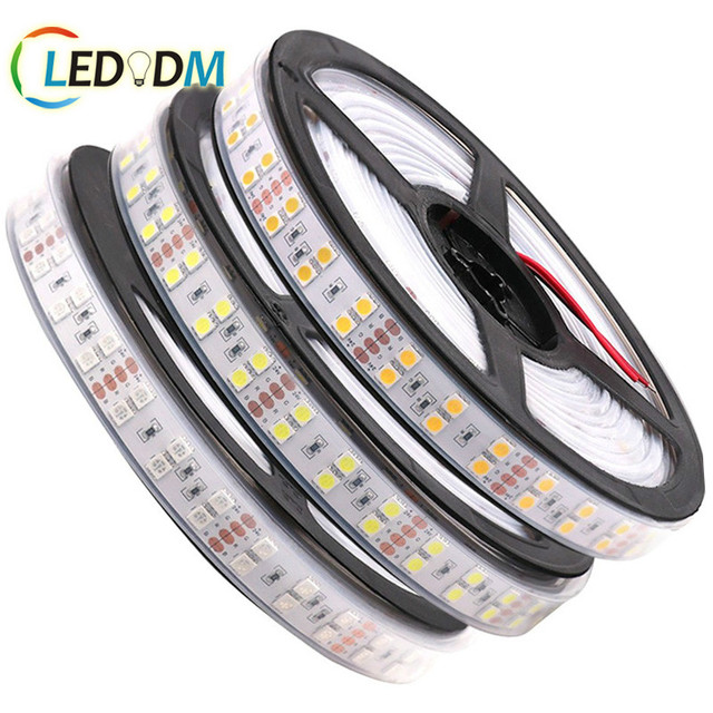 Double Row LED Strip SMD 5050 120 LEDs High Density 12V 24V 15mm Width Single Color RGB 5050 LED Flexible Strip Light