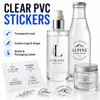 Etiquetas Adhesivas Transparentes de Vinilo Transparente de Primera Calidad Personalizadas, Etiquetas Impermeables para Botellas de Cosméticos, Perfumes y Lápices Labiales