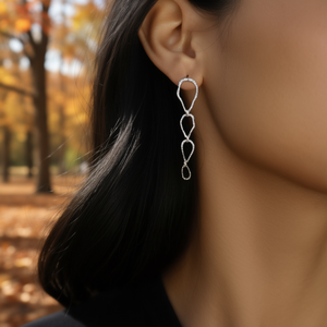Fashion Drop <b>Earrings</b> 316L Stainless Steel PVD Gold Plating Sustainable Resistant Long Chain Design - Product Image 3