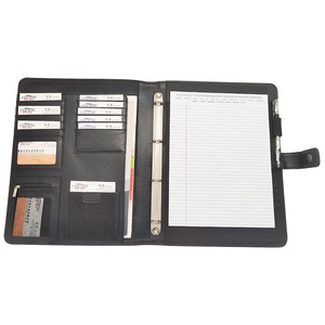 Modernqiu Customized Business PU Leather A4 File Folder Portfolio with <strong>4</strong> <strong>Rings</strong> <strong>Binder</strong> for <strong>Presentations</strong> and Gifts - Product Image 3