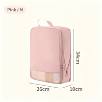 Sac de rangement compressible portable pour vêtements avec maille transparente, organisateur de bagages pour voyage et placard domestique