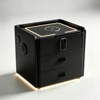 Table de chevet intelligente à 3 tiroirs avec charge sans fil, verrouillage par mot de passe, haut-parleur Bluetooth et lumière LED pour la maison, l'hôtel, vente en gros de meubles