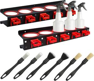 スプレーボトル収納ラック、車用洗浄ブラシ、ディテーリングキット、ツールハンガー、ボトルオーガナイザー付き - Product Image 1