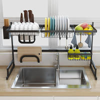 Égouttoir de cuisine à trois niveaux en fer et acier inoxydable, support de rangement pour vaisselle, couleur personnalisable