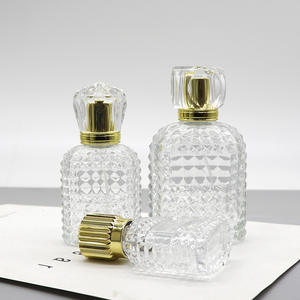 30ml Screw-Top Glass Perfume Bottle with Gold Cap Refillable Empty Cosmetic Bottle with <b>Pineapple</b> Pattern 50ml Capacity - Product Image 2