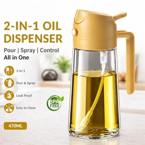 Multifunction 470ml 2 In1 <b>Oil</b> Vinegar Dispenser Bottle Olive <b>Oil</b> <b>Sprayers</b> <b>Oil</b> Spray Bottle for Kitchen <b>Cooking</b> Glass - Product Image 5