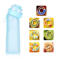 Botella de Agua Personalizada de 650 ml, Libre de BPA, Tritan, con 7 Anillos de Aroma a Frutas, a Prueba de Fugas, para Gimnasio y Viajes