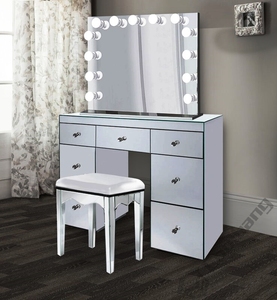 Hiện đại bạc nhân đôi Vanity bảng cho phòng ngủ trang điểm bàn trang điểm ứng dụng - Product Image 1