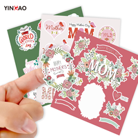 Pegatinas Personalizadas con Corte Kiss Cut, Hoja de Pegatinas con Temática del Día de la Madre para Regalos, Sobres, Tarjetas de Felicitación, Decoración, Pegatinas de Vinilo Impermeables