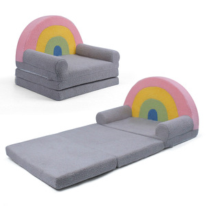 Canapé convertible 2 en 1 personnalisé en usine, canapé-lit pour tout-petits, design arc-en-ciel, canapé pour enfants pour salon, salle de jeux, chambre à coucher - Product Image 1