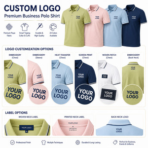 Custom Logo 100% Polyester Premium Pique Business Polo Shirt Unisex Tipping Collar Moisture Wicking Wholesale 23 Colors Avocado - Product Image 2
