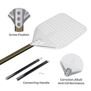 OEM ODM Perforated Aluminum <strong>Pizza</strong> <strong>Peel</strong> 35cm <strong>Pizza</strong> Shovel With Foldable 36-150cm Long Handle Metal <strong>Pizza</strong> Turning <strong>Peel</strong> - Product Image 3