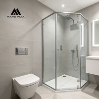 Porte de douche pliante sur mesure sans cadre en verre trempé 8 mm Mars Villa CE EN12150