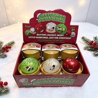 Jouet Squishy Boulette de Noël Scintillant Anti-stress, Ensemble Cadeau Fidget, En Stock, Vente en Gros pour Détaillants de Fêtes