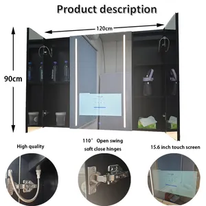 Moderne Waschtisch Fernsehbildschirm-Defogger 15,6 Zoll Android OS Fernsehspiegel intelligenter Medizin-Badezimmerschrank mit Led-Spiegel