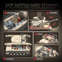 658pcs Balok Bangunan Tank Perang Dunia Jerman Pz.beob.wg.II Model Tank DIY dengan Set Mainan Figur Artileri Panzer
