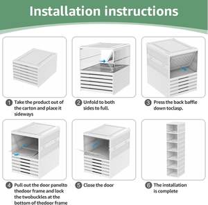 Caja de Zapatos Transparente, Resistente, en Oferta, Armario para Zapatos, Estante para Zapatos Simple para el Hogar, Plástico Plegable, Instalación Gratuita - Product Image 4