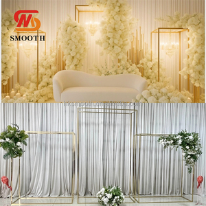 ฉากหลังงานแต่งงานแบบเรียบหรู ปรับแต่งได้ ชุด 3 ชิ้น โครงโลหะสีทองเงา โครงโค้งสแตนเลสสำหรับงานปาร์ตี้ - Product Image 1