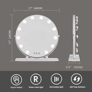 Nhà Sản Xuất Trắng Espejo 3 Màu Sắc Chế độ Máy Tính Để Bàn Vòng Mỹ Phẩm Make Up Ánh Sáng Bóng Đèn Vanity Với LED Trang Điểm Gương - Product Image 5