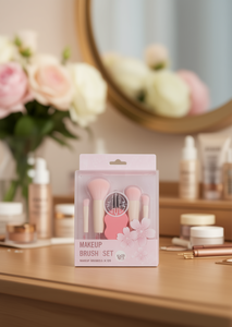 Set di pennelli per trucco, 5 pezzi, pelo sintetico, manico in plastica, ghiera rotonda per l'applicazione del trucco - Product Image 2