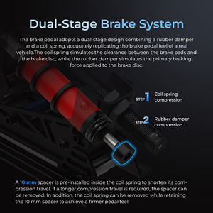 SIMSONN Dernier Modèle Pédalier de Sim Racing à LED Volant de Jeu Connexion USB Cellule de Charge Hydraulique HE 200KG pour Jeux PC - Product Image 3