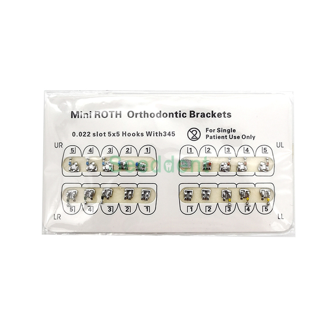 Card Packing Dental Orthodontic Bracket MIM Metal Bracket Bondable Monoblock MBT Roth Edgewise