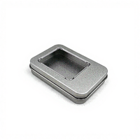 Boîte à bonbons en argent de 88x60x18 mm pour le Nouvel An, recyclable, imprimée en CMJN, avec revêtement UV, de qualité alimentaire, rectangulaire, avec fenêtre transparente