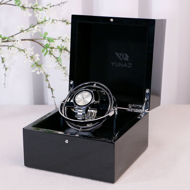 OEM Luxury Single Watch Winder Wooden Box Automatic Mute Rotating Case for Watches