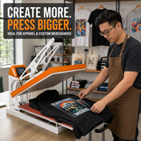 Presse à chaud professionnelle pour sublimation de t-shirts à ouverture automatique, qualité commerciale, 16*24 pouces