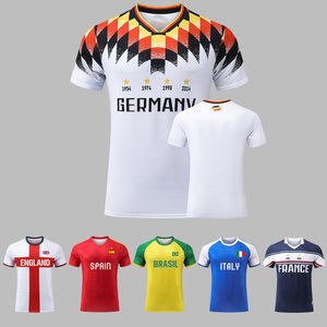 Jersey olahraga cepat kering pria, pakaian latihan olahraga baru pria, kaus kerah Crew lengan pendek, baju sepak bola nyaman, cepat kering, satu potong - Product Image 1