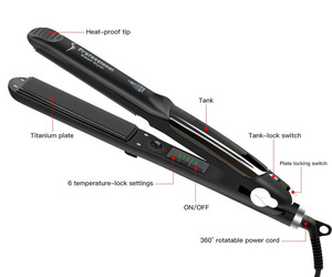2024 Top vente nouveauté vapeur infrarouge lisseur à cheveux avec traitement <span class=keywords><strong>sans</strong></span> dommages lissage des cheveux fer <span class=keywords><strong>plat</strong></span> - Product Image 2