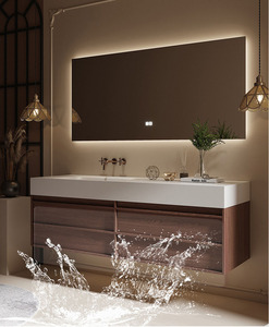<span class=keywords><strong>Mobile</strong></span> da <span class=keywords><strong>Bagno</strong></span> di Lusso Impermeabile Sospeso in Acciaio Inox <span class=keywords><strong>con</strong></span> Lavabo Singolo e Specchio Smart Nuovi Mobili da <span class=keywords><strong>Bagno</strong></span> - Product Image 4
