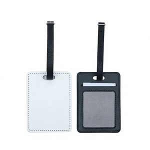ป้ายแท็กกระเป๋าเดินทางสีขาว รูปทรงสี่เหลี่ยมผืนผ้า สำหรับพิมพ์ลายแบบ Sublimation ทำจากหนัง  สามารถปรับแต่งโลโก้ สี และดีไซน์ได้ - Product Image 4