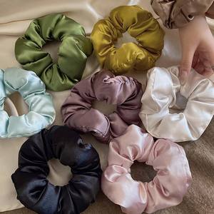 Élastiques à cheveux de luxe pour queue de cheval, élastiques volumineux en satin de soie pour filles, chouchous en éponge pour femmes - Product Image 4