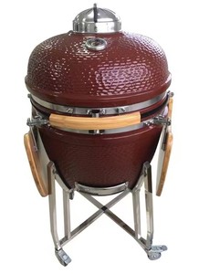 Parrilla de cerámica para exteriores de acero incorporada de 24 pulgadas Kamado Grill para jardín Patio Parrilla clásica Ahumador de carbón de Kamado Mission - Product Image 3