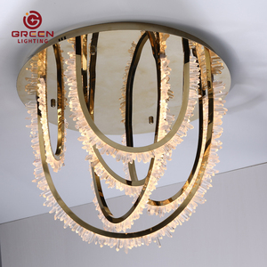 Tùy chỉnh hiện đại sang trọng Đèn Chùm Pha Lê cho trần nhà cao thanh lịch Đèn Mặt dây chuyền với chuỗi - Product Image 6