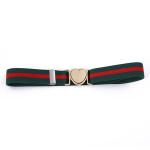 REWIN 1.5 "25MM Stripe Ceinture élastique tissée Ceintures élastiques pour enfants avec boucle en forme de cœur doré - Product Image 4