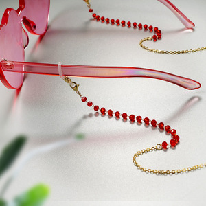 Tuile blanche dentelle conception masque lanière lunettes sangle support <span class=keywords><strong>pour</strong></span> écouteurs collier Anti-perte chaîne de lunettes en métal - Product Image 2