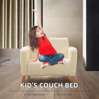 Teddy-Stoff, Extra Breites Cabrio-Sofa zu Lounger – Gemütliche 2-in-1 Flip-Open Couch/Schlafsofa für Kinder,
