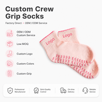 Chaussettes antidérapantes à revers festonné et nœud, semelle intégrale, en coton respirant et écologique, pour yoga et pilates, vente en gros OEM à bas prix