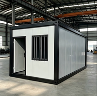Bâtiment de bureau préfabriqué mobile de 20 à 40 pieds en panneaux sandwich et conteneurs en acier, démontable, avec garage, pour usage professionnel