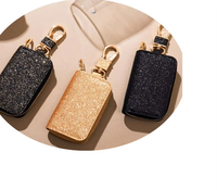 Mini porte-clés extensible en cuir unisexe avec design créatif étoile scintillante pour une utilisation quotidienne