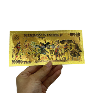 Envío Gratis, Billetes de 10000 Yenes del Anime Japonés <span class=keywords><strong>Zelda</strong></span>, Billete de Banco Chapado en Oro de 24k, en Stock - Product Image 6