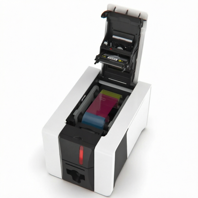 Original Zenius2 Single Sided ID Card Printer PVC Smart Card Printer USB Ethernet Rewrite Employee Student Membership