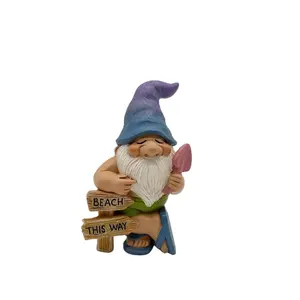 2023 nova Praia gnome anão elf estatueta miniatura fada jardim oferta