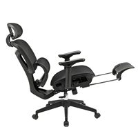 Fabricant de chaises de bureau, chaise de bureau ergonomique pivotante à dossier haut entièrement en maille avec accoudoirs 4D et repose-pieds